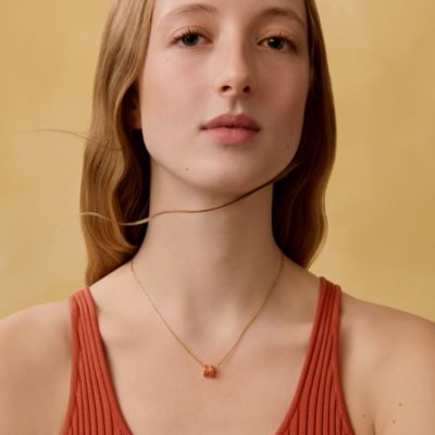 美品 エルメス アトラージュ カレ タカン レザーコード ネックレス オレンジ Orange - Metal - Hermès Necklaces and Pendants | Hermès USA